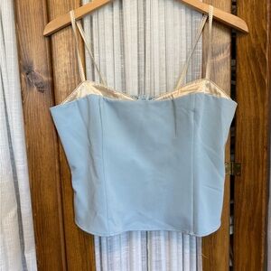 Reformation NWT Light Blue Camisole with Cream Straps